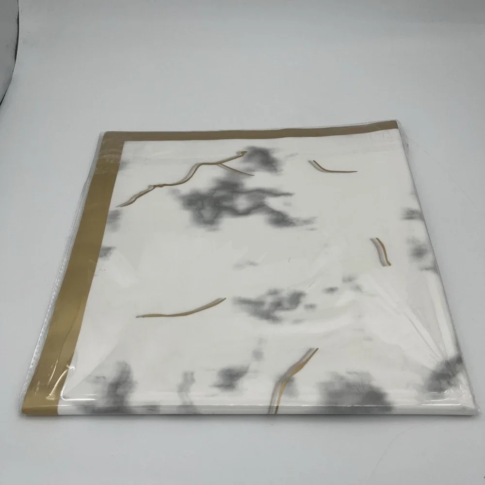 Marble‎ Gold Trim Flower Wrapping Paper 20 Sheets